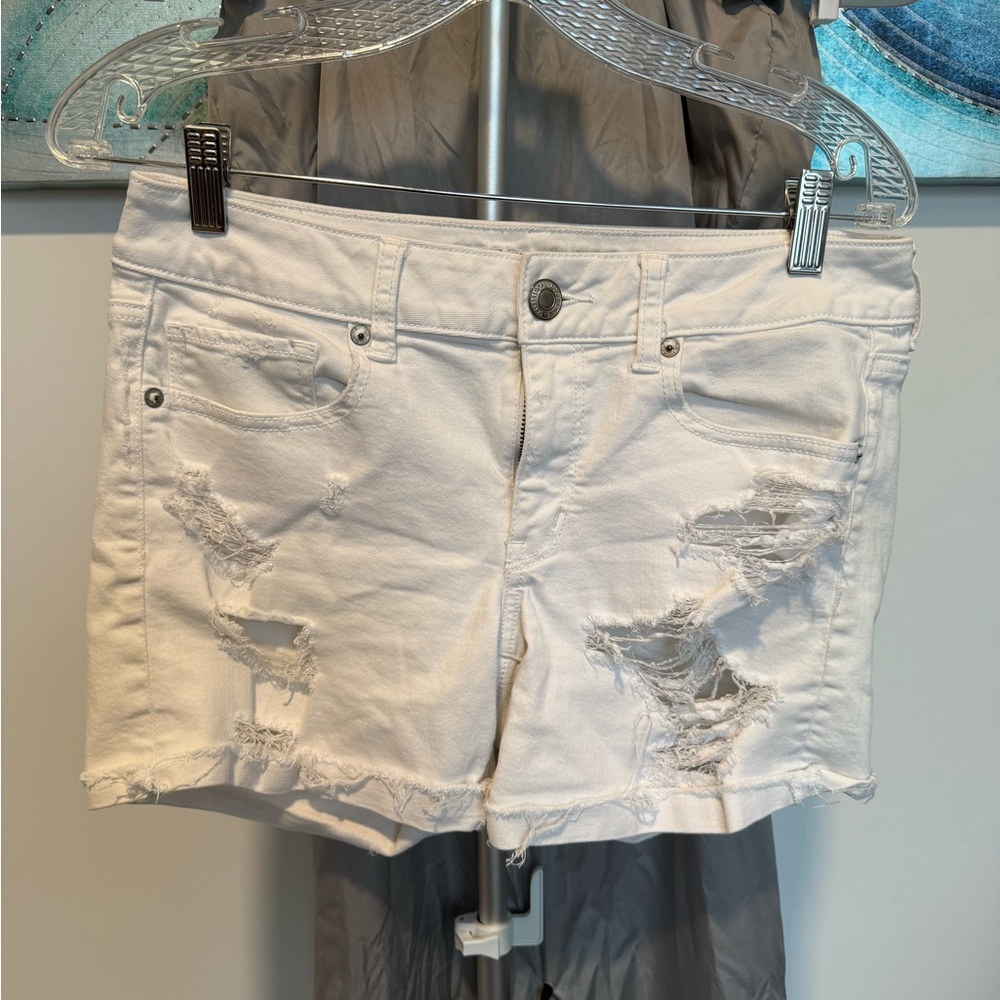 American Eagle White Denim Shorts